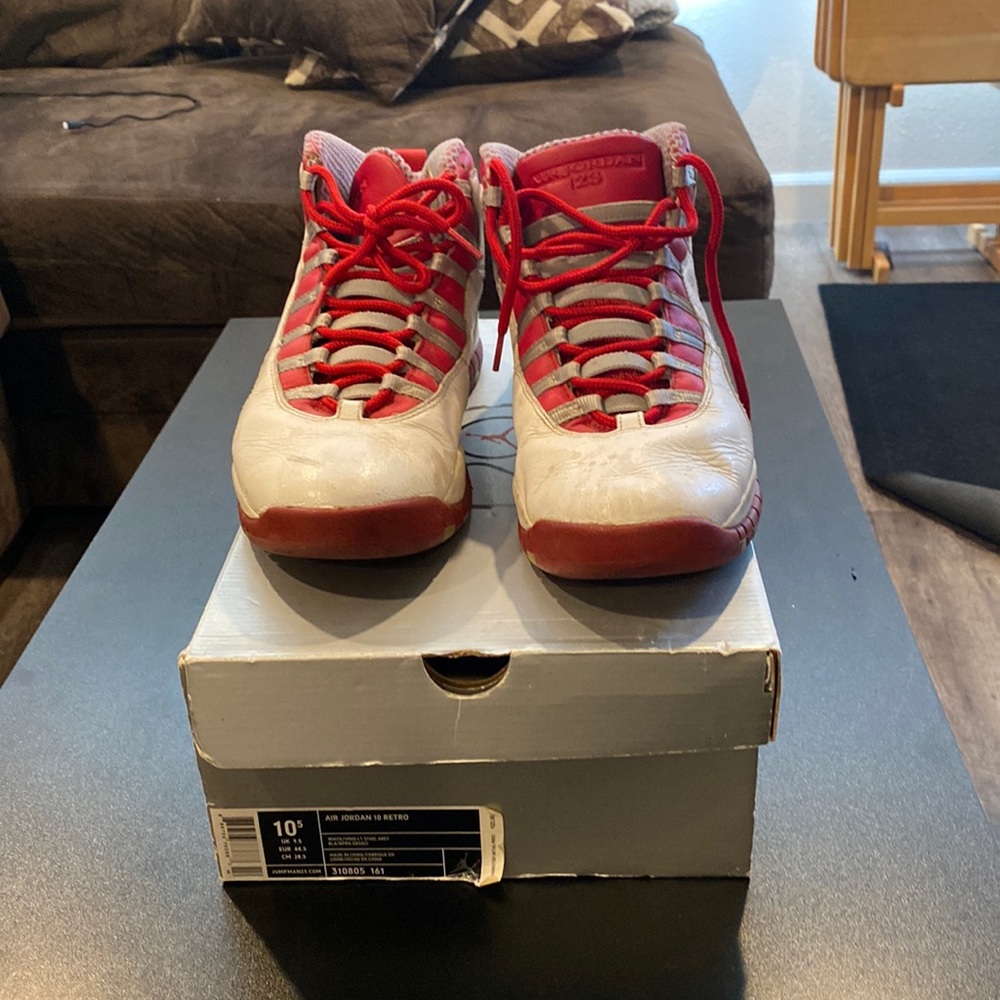 Air Jordan 10 Retro White Varsity Red 2005 Release
